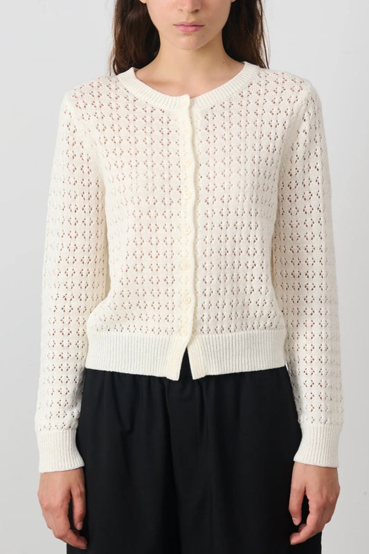 Emma Crochet Cotton Linen Cardigan
