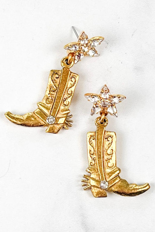 Boots Earrings - Gold