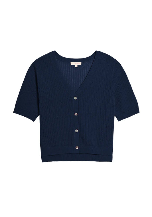 DEMYLEE - Cadence Cotton Linen Cardigan - Navy