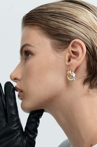 Baby Knot Earrings - Mixed Metal