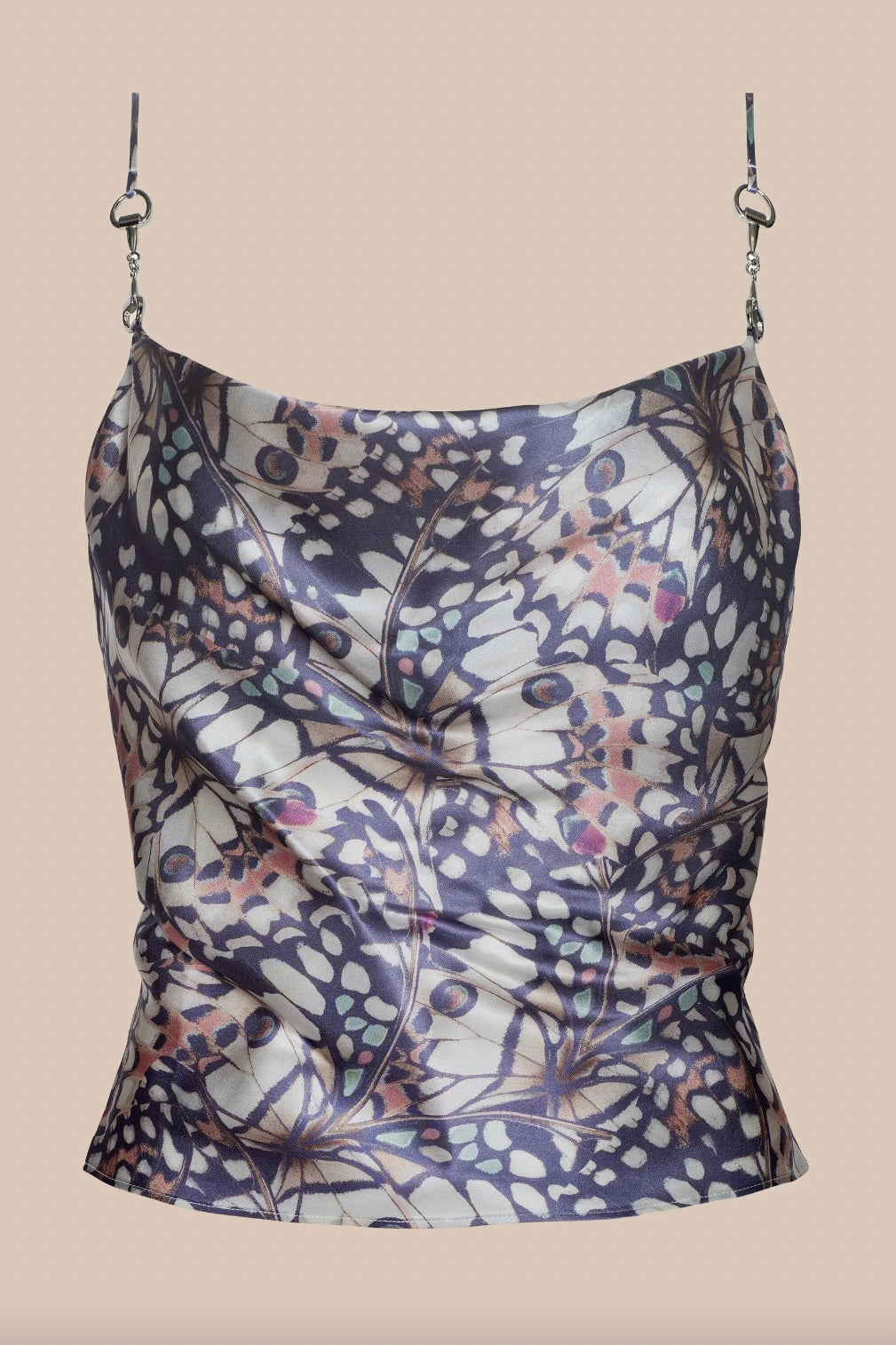 Calista Cowl Neck Cami - Multi Small Butterfly