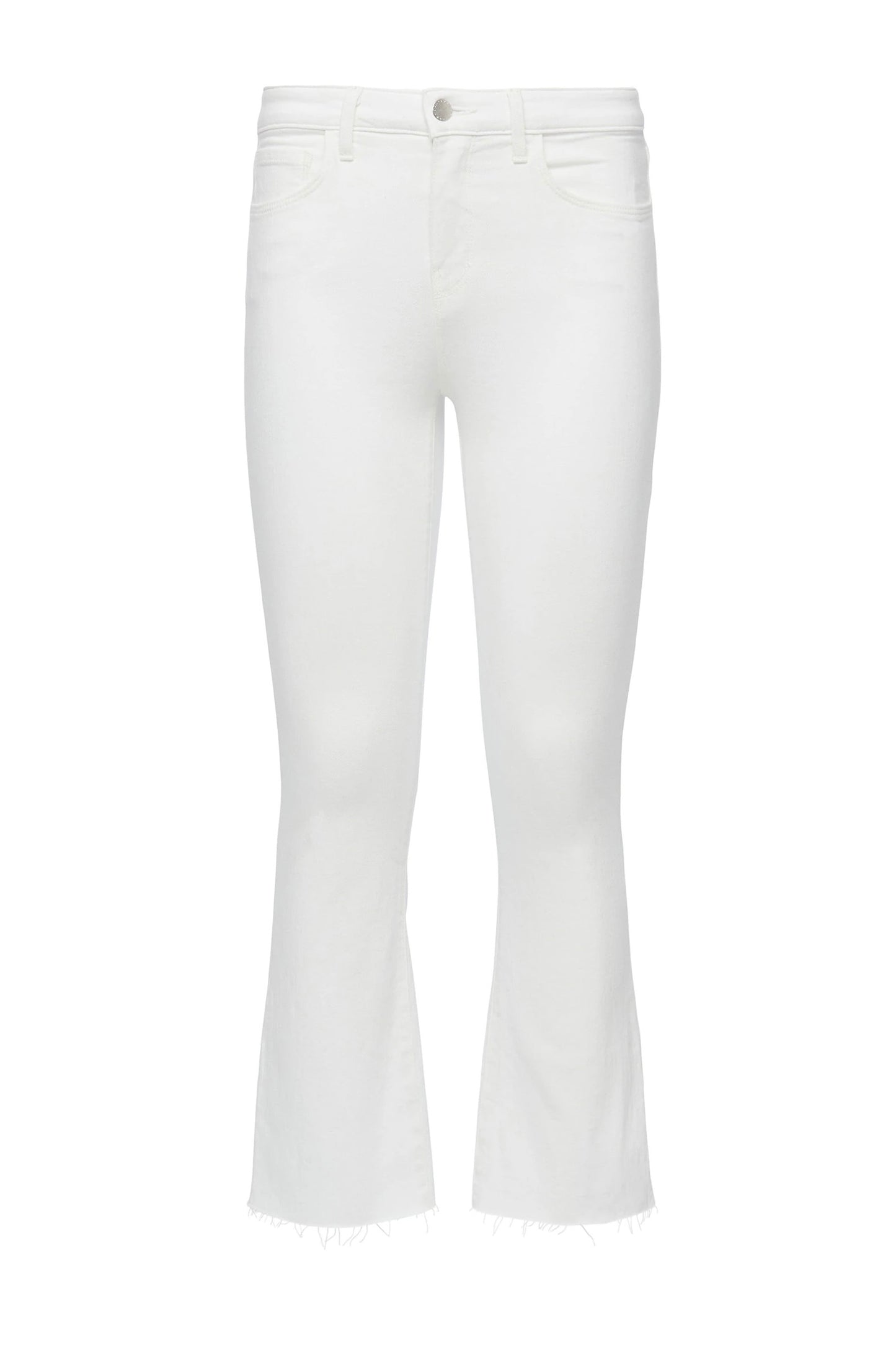 Kendra High Rise Crop Flare - Blanc