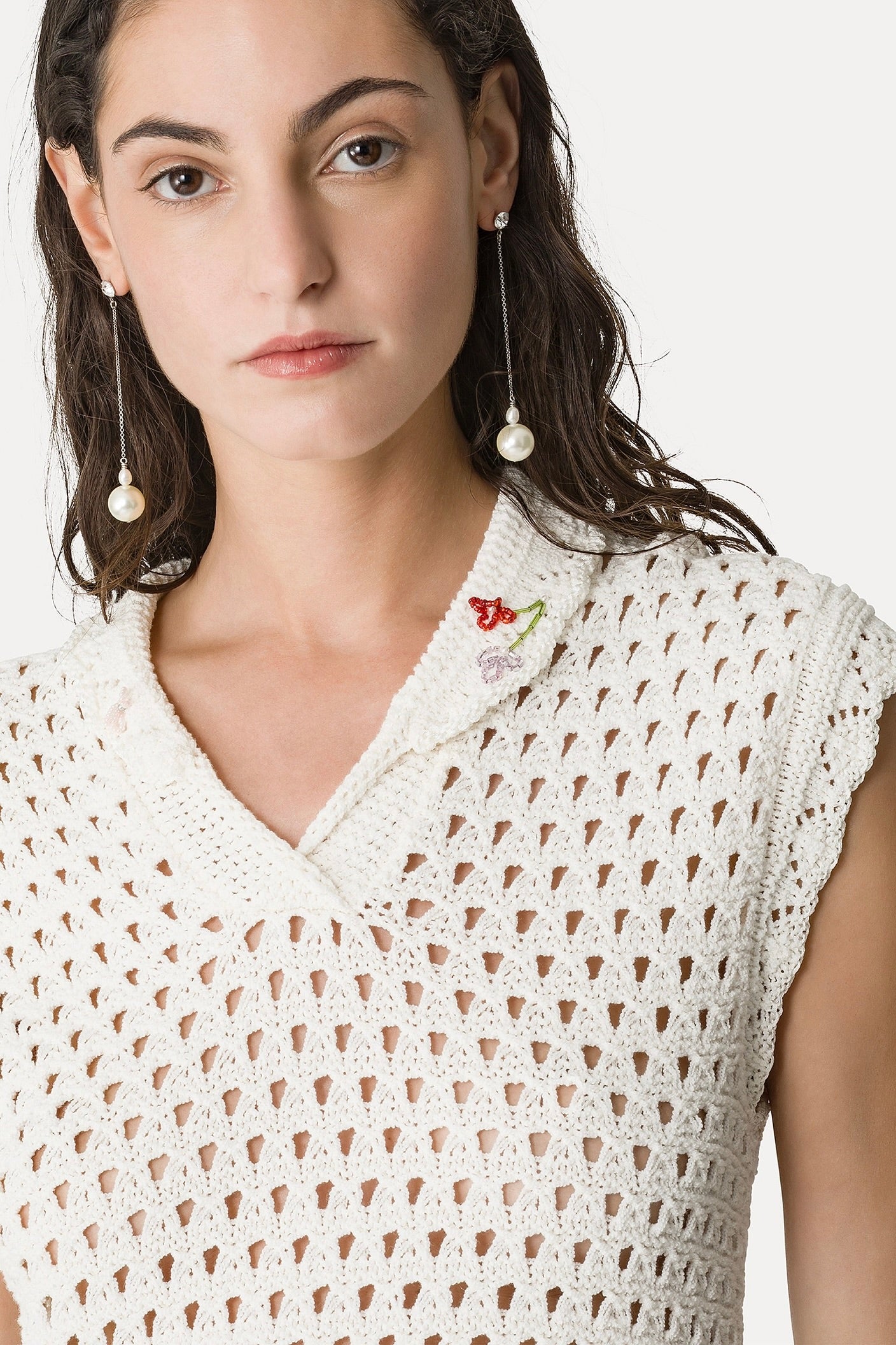 embroidered polo top