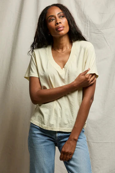 Hendrix Boxy Tee - Custard