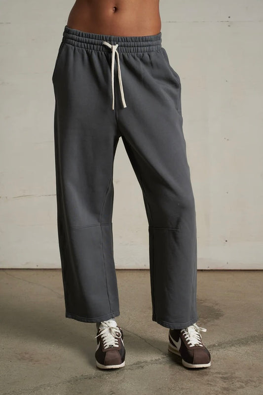 Fallon Fleece Barrel Pants - Charcoal