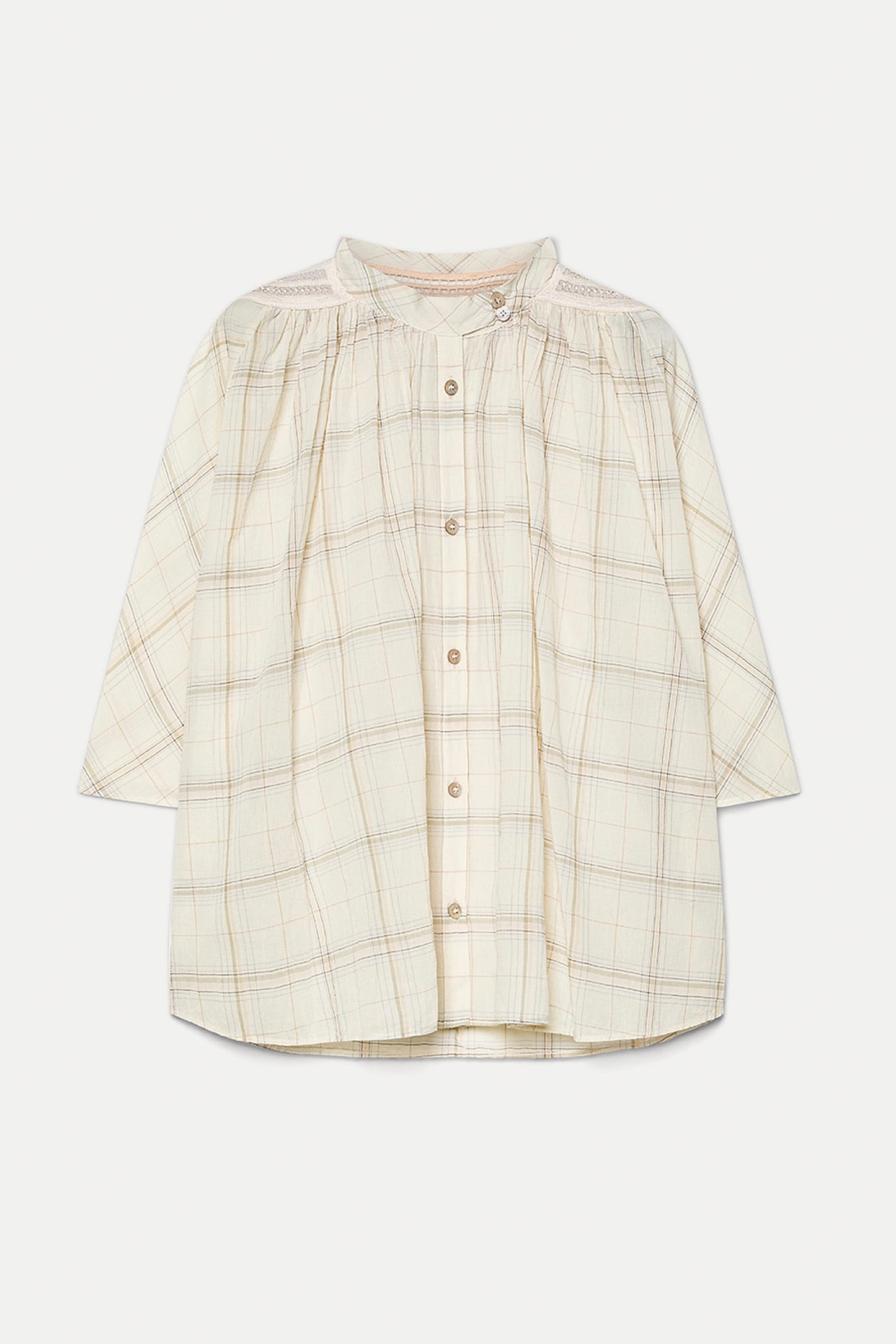 half—sleeve voile shirt