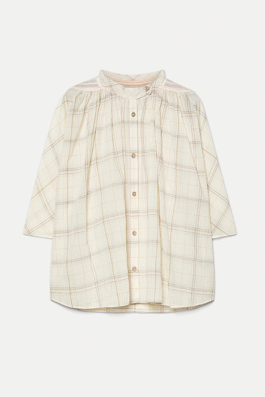 half—sleeve voile shirt