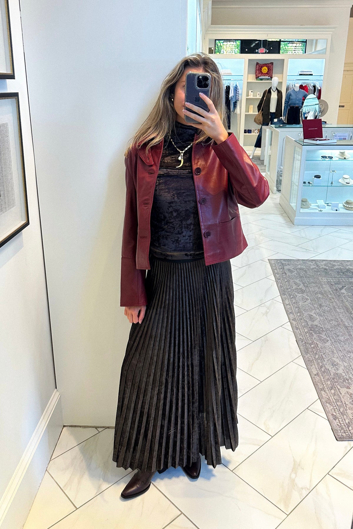 soleil plisse' flocked stretch tulle midi skirt