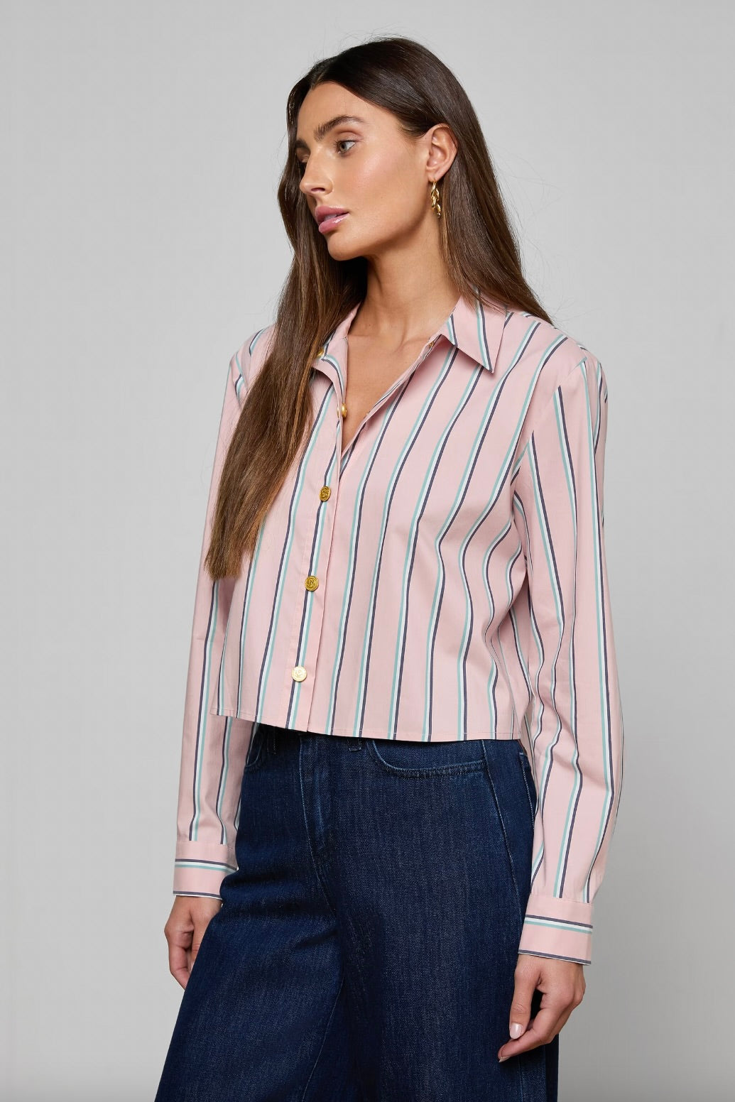 Cosette Shirt - Pale Rose Stripe