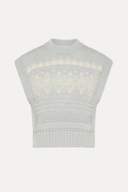 cotton flake jacquard vest