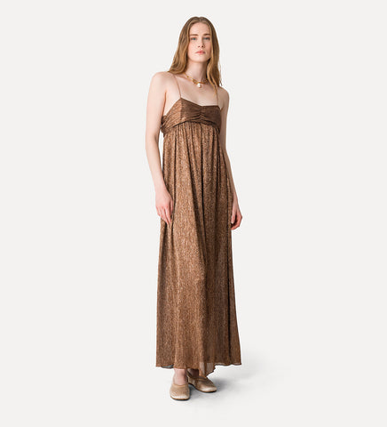 forte forte - elegant gown with froissé lamé - poudre