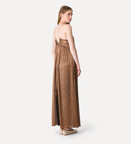 forte forte - elegant gown with froissé lamé - poudre