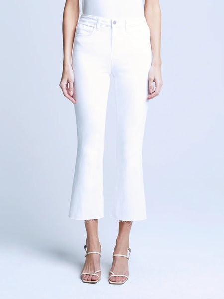 L’Agence - Kendra High Rise Crop Flare - Blanc