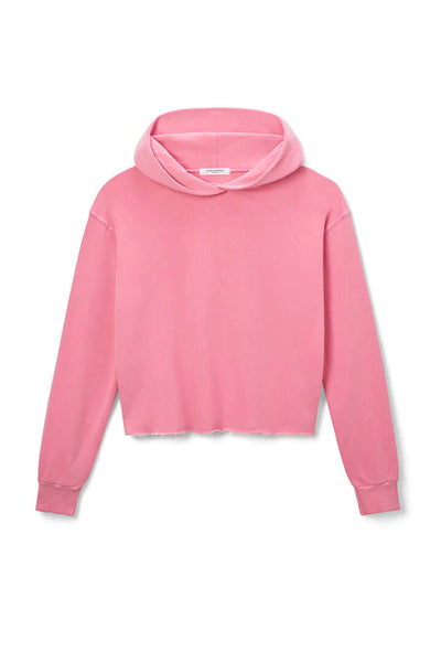 Perfect White Tee - Cash French Terry Cutoff Hoodie - Pink Punch