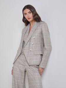 L'Agence - Kenzie Blazer - Ivory/Neutral Multi