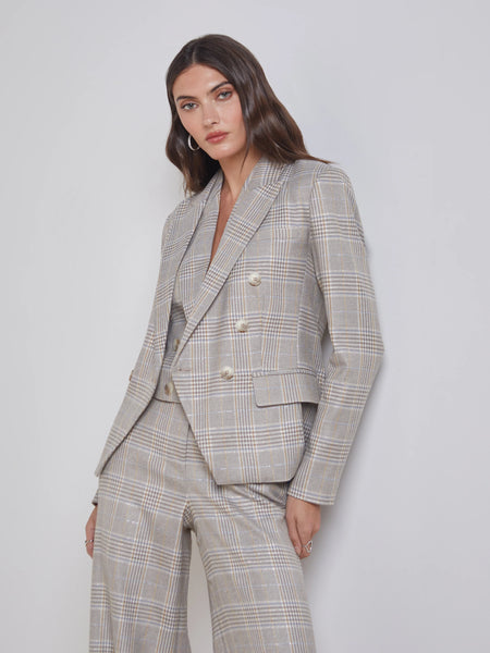 L'Agence - Kenzie Blazer - Ivory/Neutral Multi