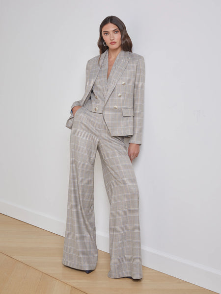 L'Agence - Kenzie Blazer - Ivory/Neutral Multi