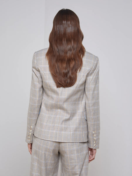L'Agence - Kenzie Blazer - Ivory/Neutral Multi