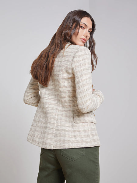 L'Agence - Kenzie Blazer - Ecru/Gold Plaid