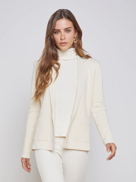 L'Agence - Lacey Knit Blazer - Porcelain