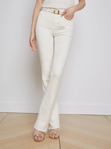L'AGENCE - Ruth High Rise Straight Jeans - Vintage White