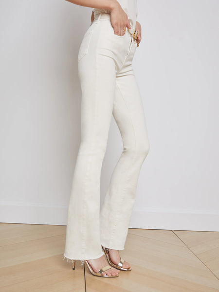L'Agence - Ruth High Rise Straight Jeans - Vintage White