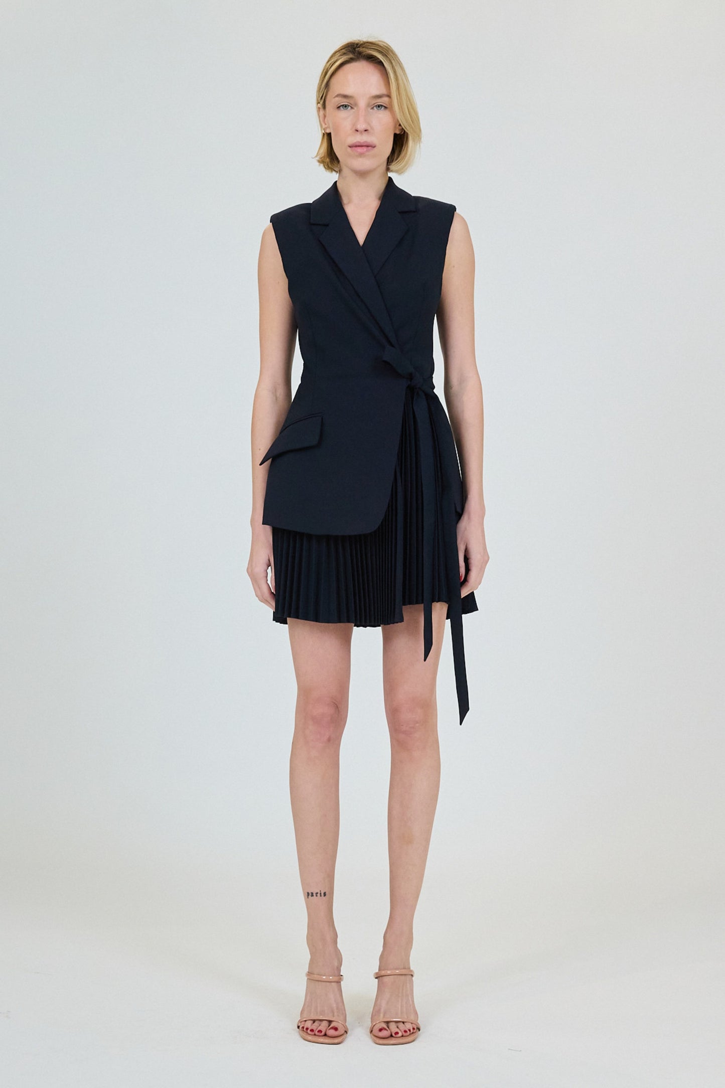 SIMKHAI - Eman Pleated Mini Dress - Midnight