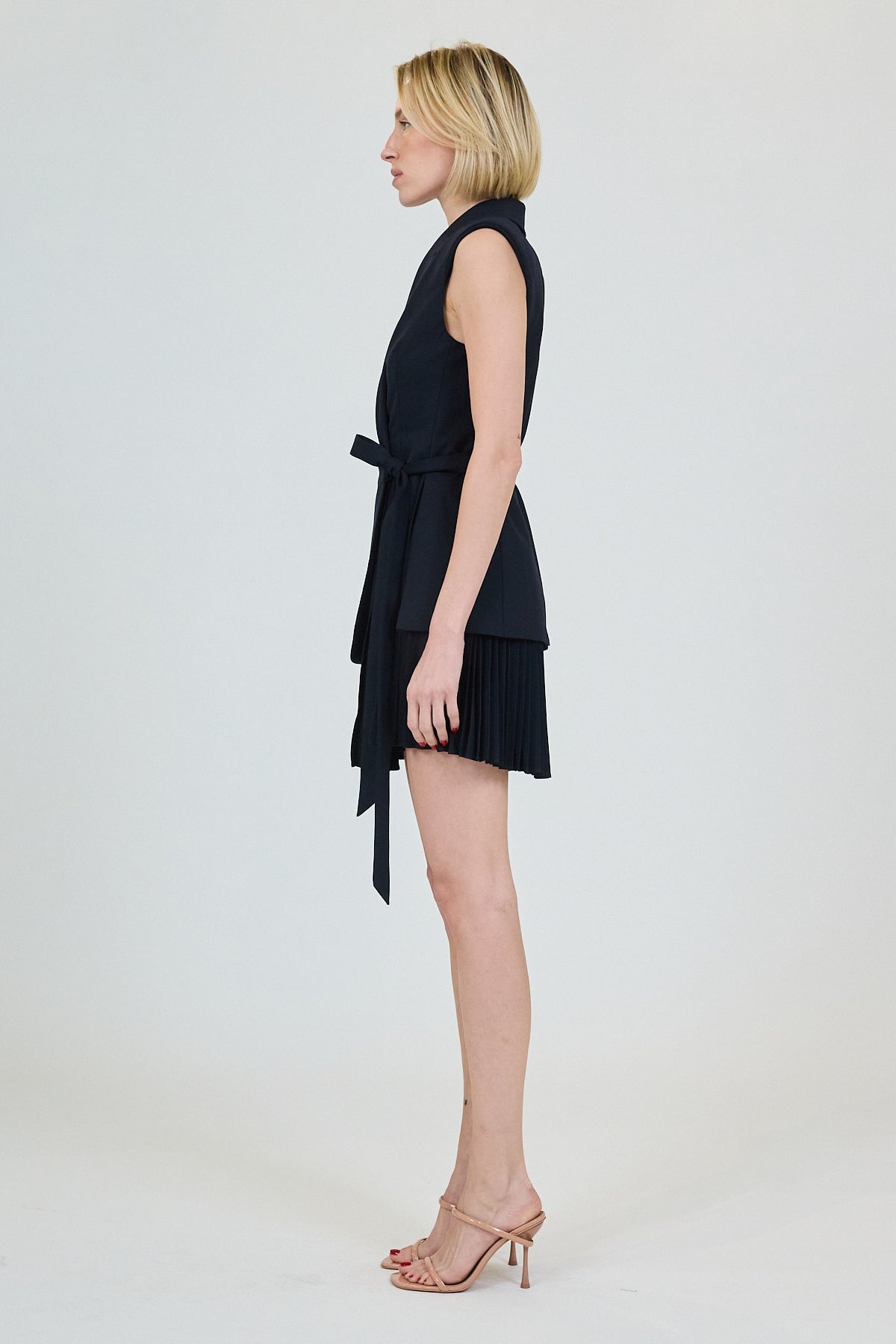 SIMKHAI - Eman Pleated Mini Dress - Midnight
