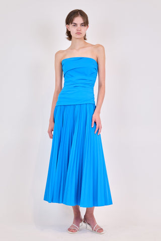 SIMKHAI - Arie Strapless Bustier Midi Dress - Oasis Blue
