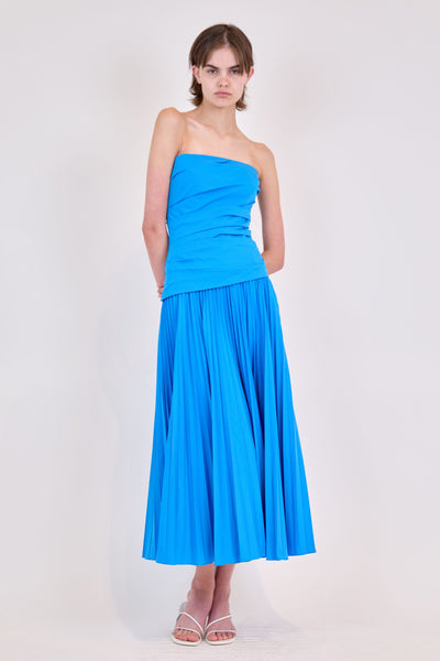 SIMKHAI - Arie Strapless Bustier Midi Dress - Oasis Blue