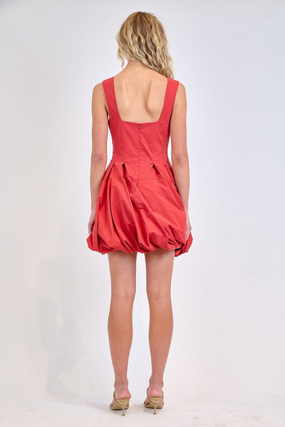 SIMKHAI - Juni Tank Bubble Mini Dress - Crimson