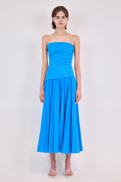 SIMKHAI - Arie Strapless Bustier Midi Dress - Oasis Blue