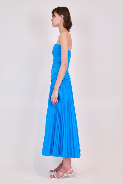 SIMKHAI - Arie Strapless Bustier Midi Dress - Oasis Blue