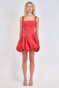 SIMKHAI - Juni Tank Bubble Mini Dress - Crimson