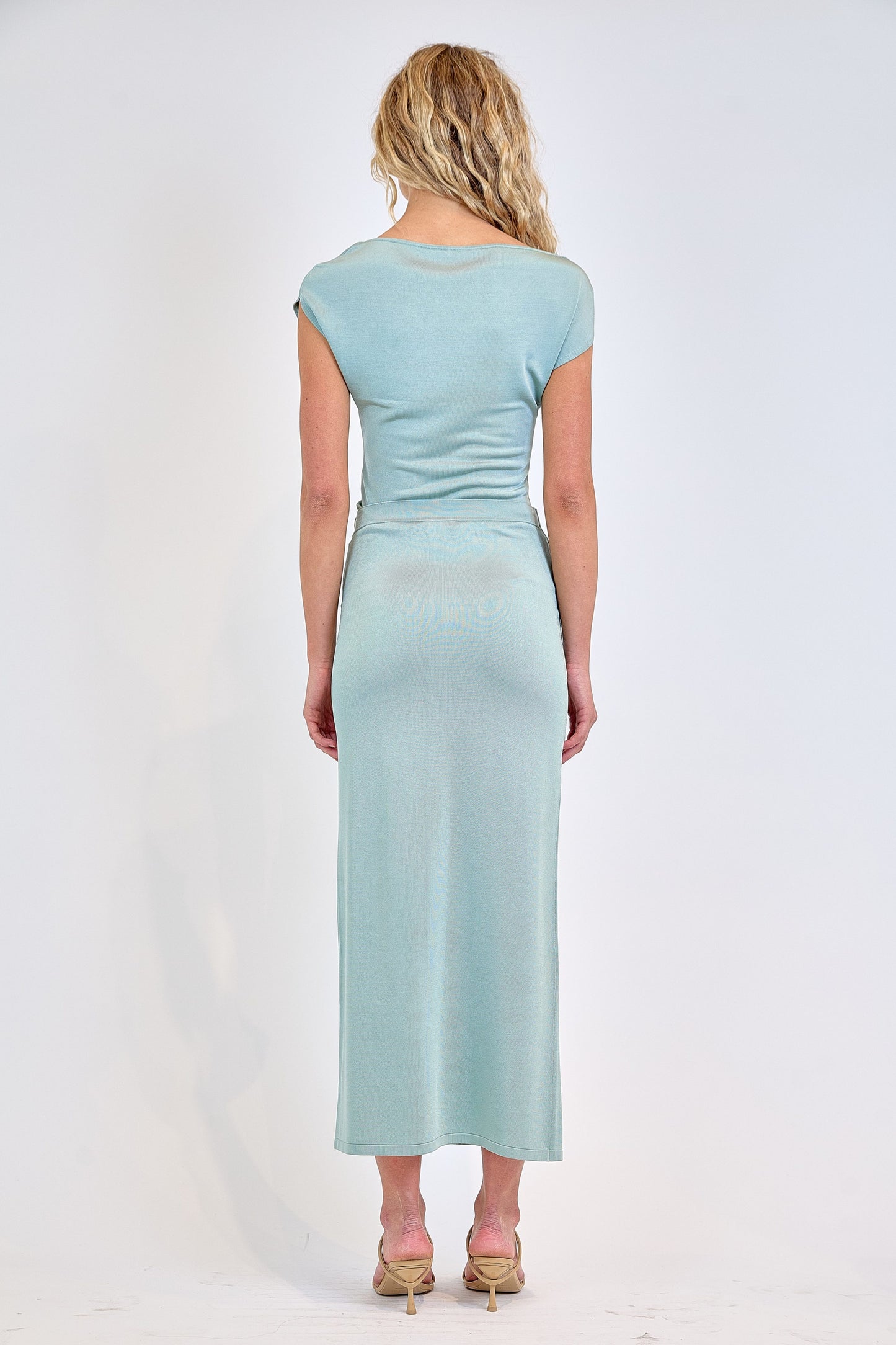 SIMKHAI - Vienna Midi Skirt - Sea Glass