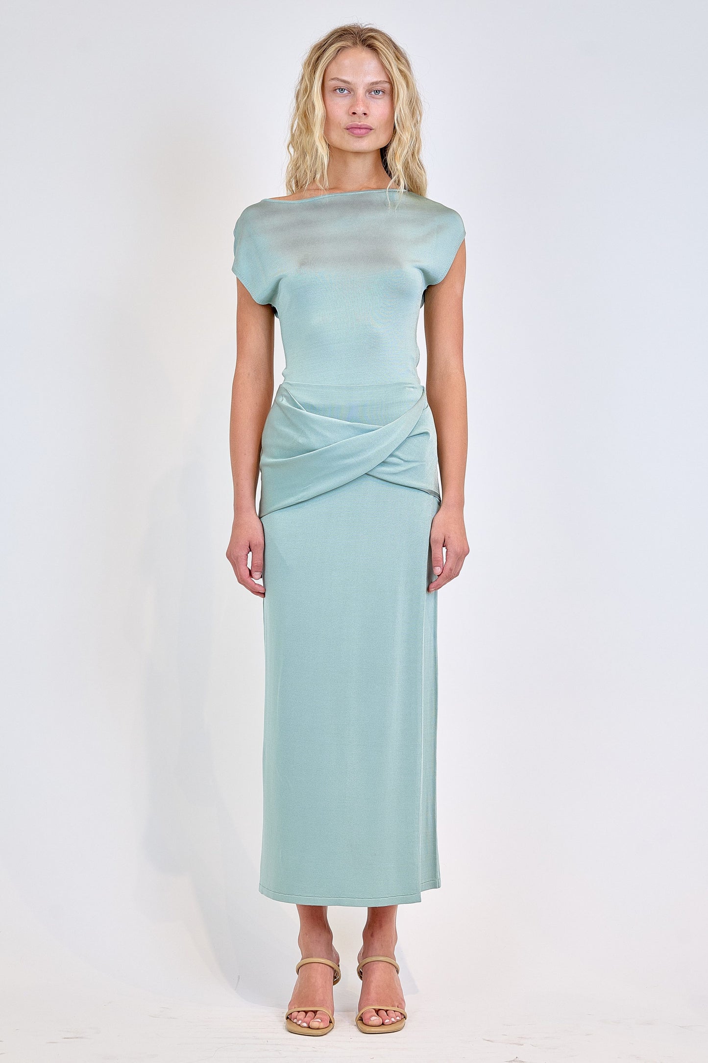 SIMKHAI - Lorra Off Shoulder Top - Sea Glass
