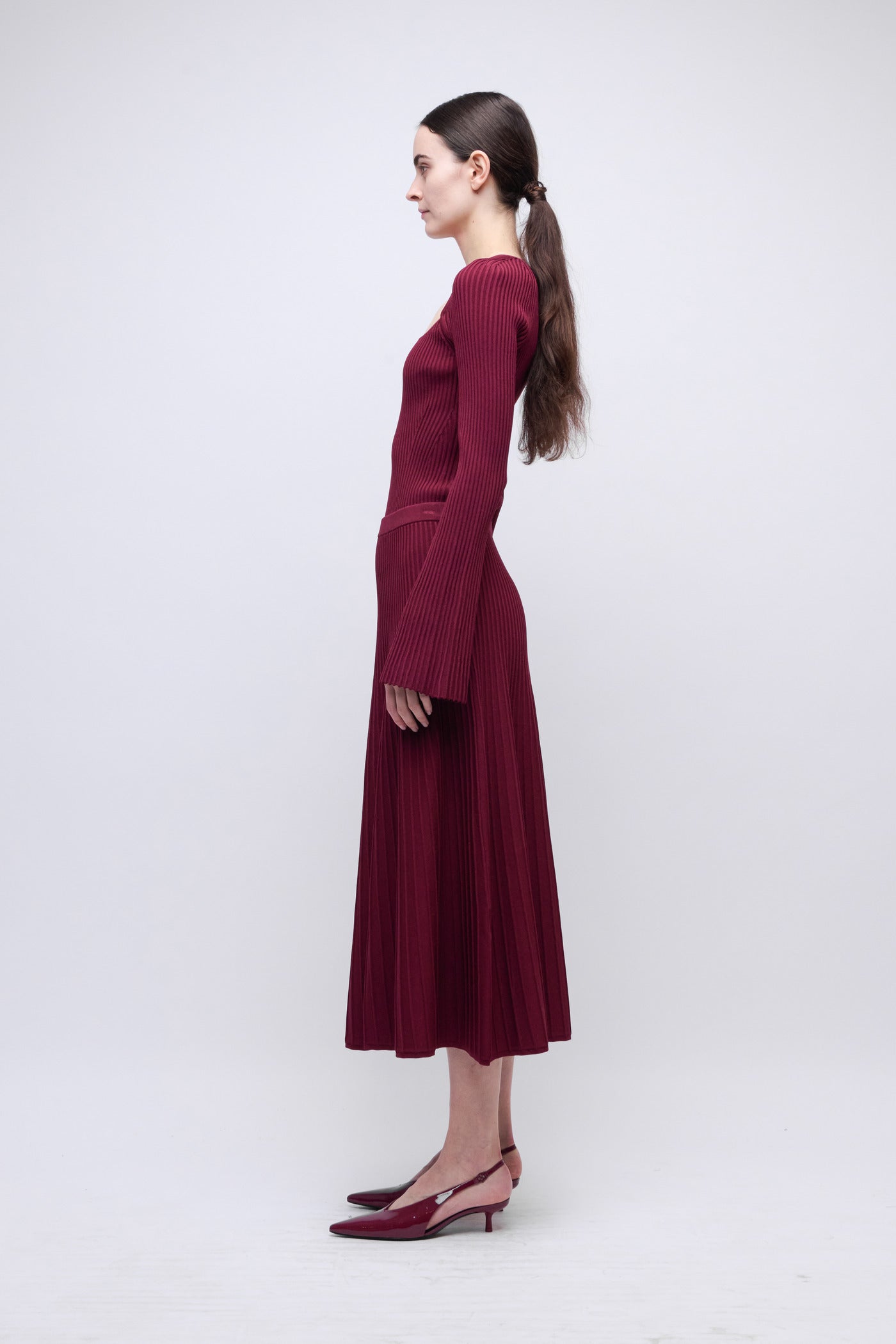 SIMKHAI - Chiara Midi Skirt - Cranberry