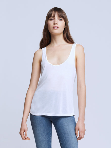 L'Agence - Perfect Tank Scoop Neck - White
