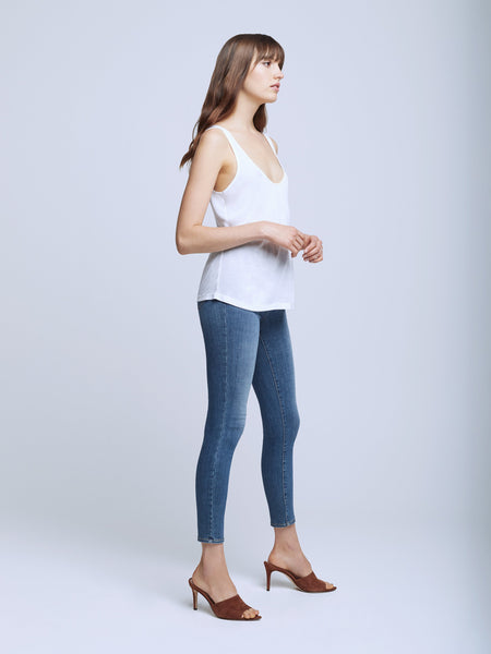 L'Agence - Perfect Tank Scoop Neck - White