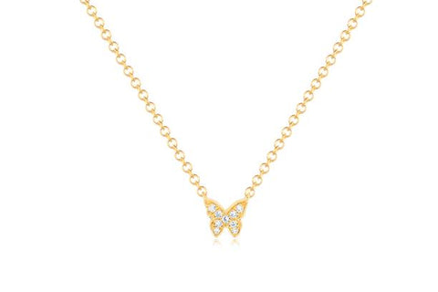 EF Collection Baby Diamond Butterfly Necklace