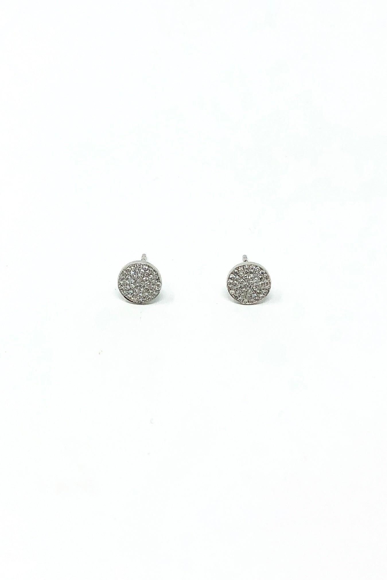 EF Collection -  14K White Gold Diamond Disc Stud (Large)