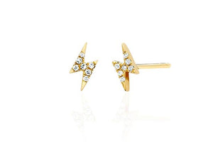 EF Collection Mini Diamond Single Lightning Bolt Stud