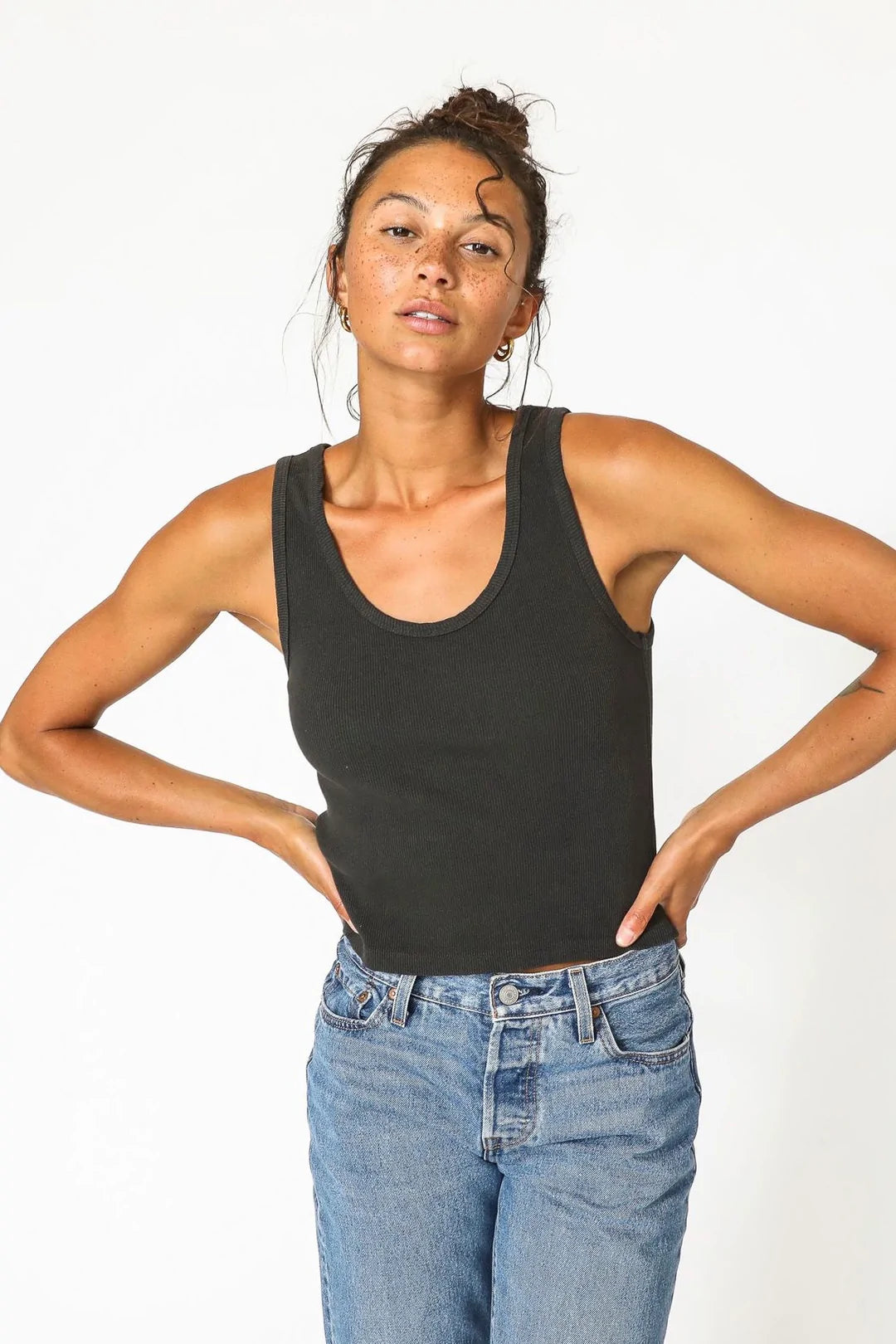 Perfect White Tee - Blondie Tank - True Black