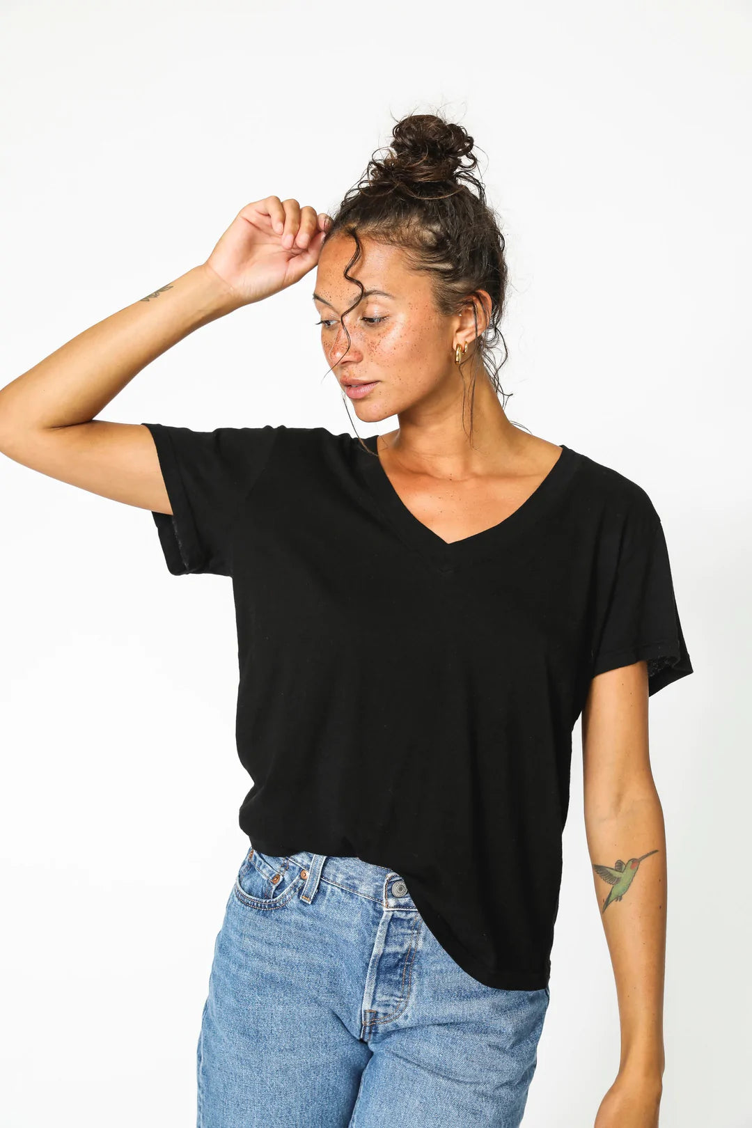 Perfect White Tee - Hendrix Basic VNeck - True Black