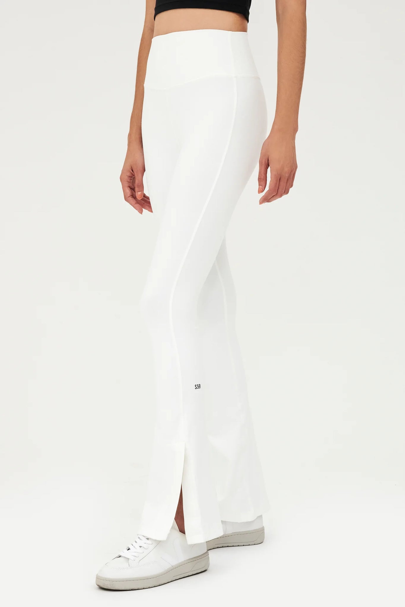 Splits 59 - RAQUEL HIGH WAIST FLARE W/ SPLIT HEM - White