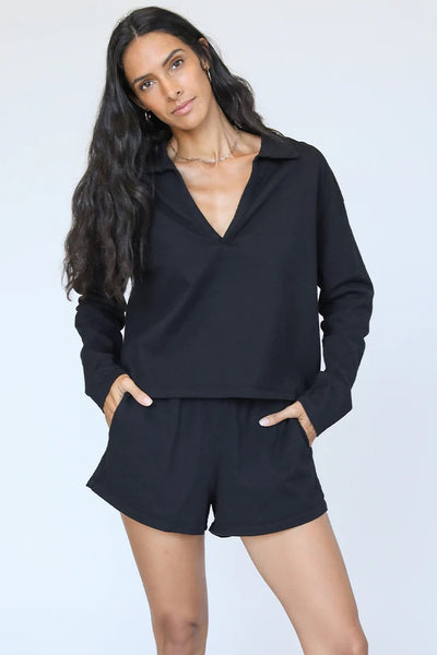 Perfect White Tee - Liz Jersey Shorts - Black