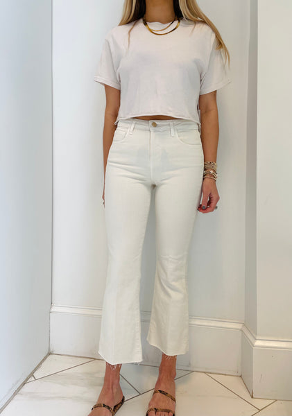 L'Agence - Kendra H/R Crop Flare - Vintage White