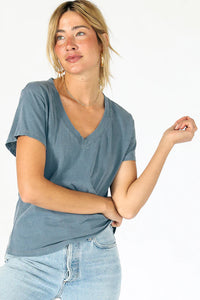 Perfect White Tee - Hendrix Basic VNeck - Steel