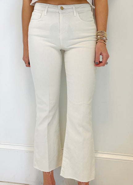 L'Agence - Kendra H/R Crop Flare - Vintage White