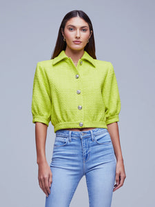 L’AGENCE - Cove Crop Shirt Jacket - Lime